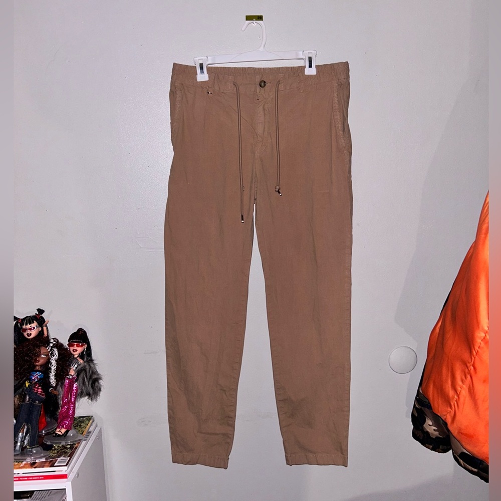 HUGO BOSS Mens Khaki Drawstring Joggers